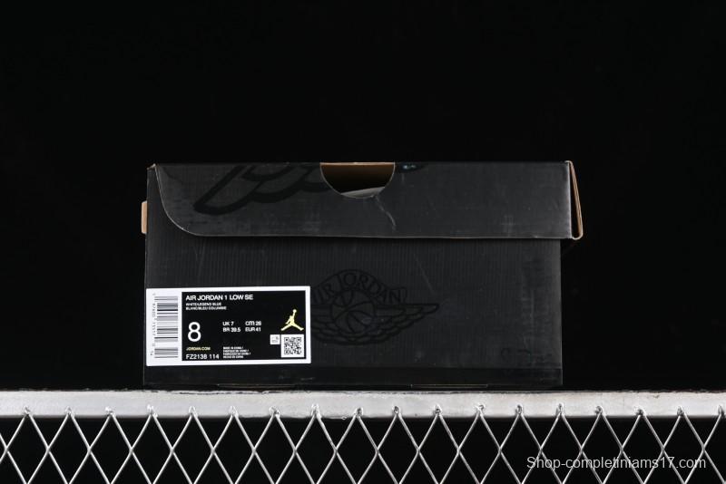 Nike Air Jordan 1 Low AJ1 Patent Leather Blue Casual Sneakers - FZ2138-114