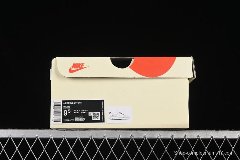 Nike Air Force 1 '07 Low Stussy Collaboration - White Grey Two-Tone Low-Top Casual Sneakers - XZ6188-015