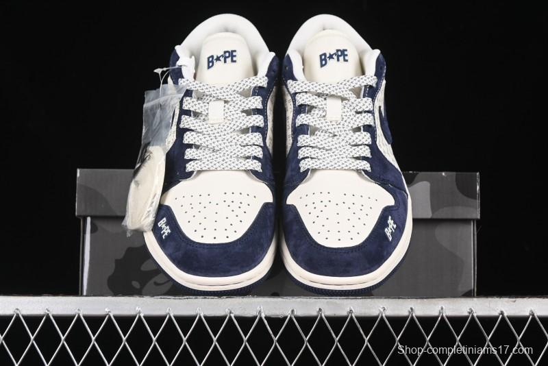 Nike Air Jordan 1 Low BAPE Collaboration Retro Basketball Shoes - WG8850-015