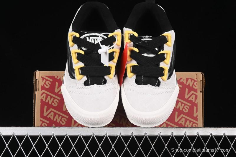 Vans Knu Skool Low Top Retro Casual Vulcanized Sneakers in Grey Black - VN000CZUVA3