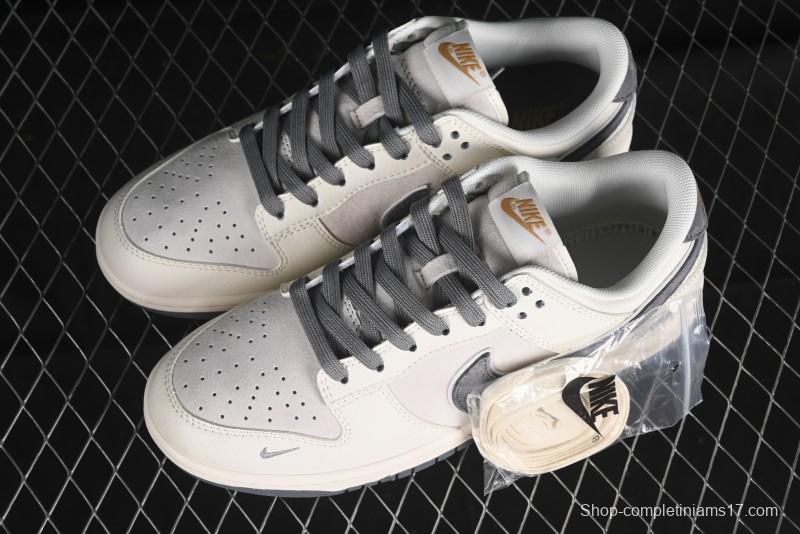 Nike SB Dunk Low Stussy Collaboration - Off White Grey Pig Anniversary Custom Low-Top Casual Skate Shoes - XX2025-888