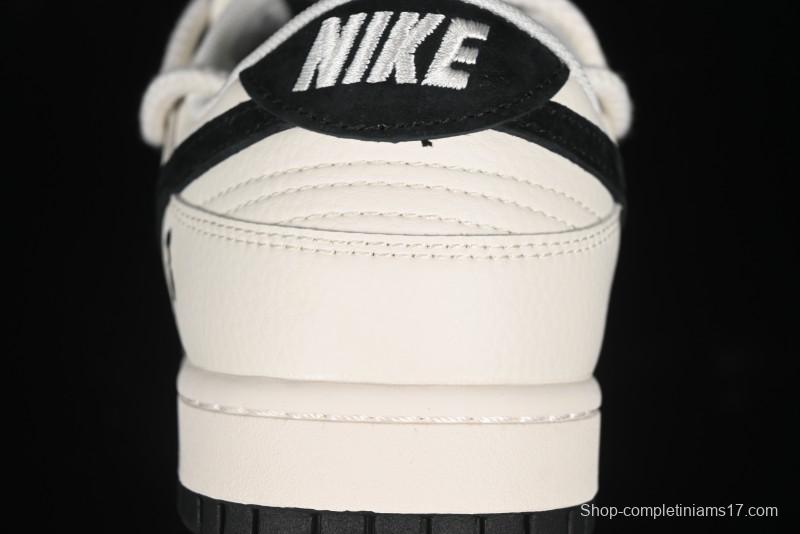 Nike SB Dunk Low Violent Bear Series - Lace-Up Beige with Black Swoosh Anniversary High-End Custom Low-Top Casual Sneakers - SJ2068-291