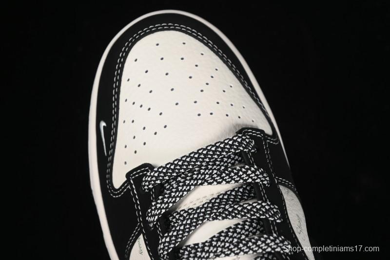 Nike SB Dunk Low x AMBUSH x Stussy Collaboration - Black Stitch Anniversary Custom Low-Top Casual Sneakers - XX2025-358