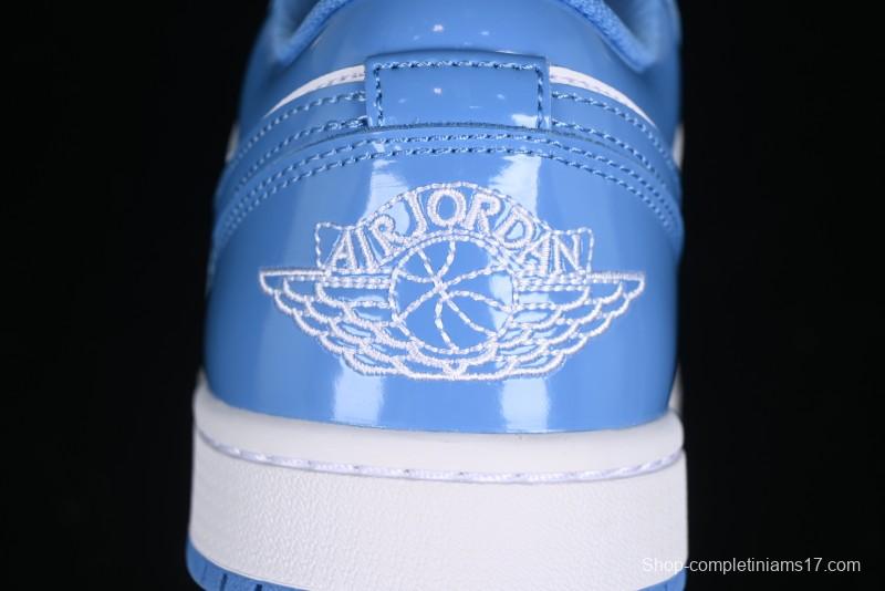 Nike Air Jordan 1 Low AJ1 Patent Leather Blue Casual Sneakers - FZ2138-114