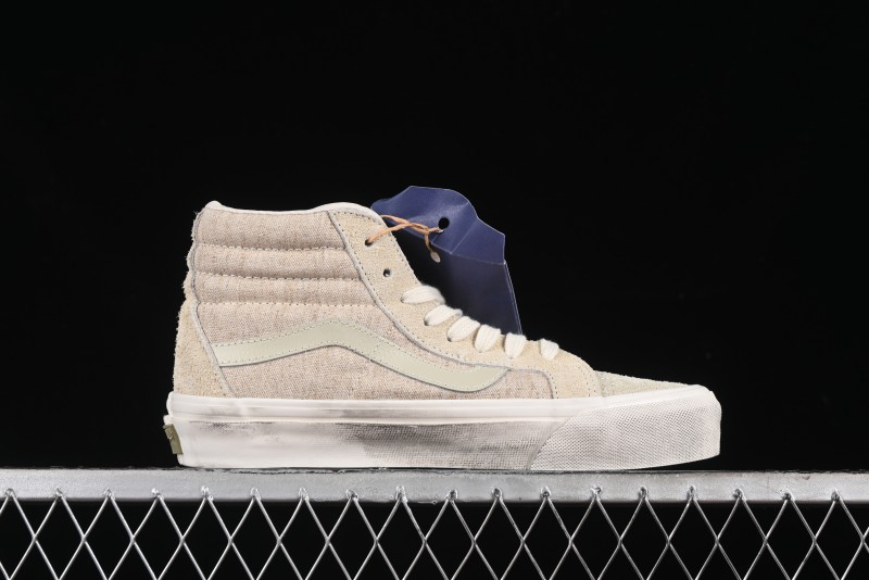 Vans Notre Premium Sk8-Hi High-Top Skate Shoes with Upgraded Suede and Linen Materials - VN000CR0BWQ