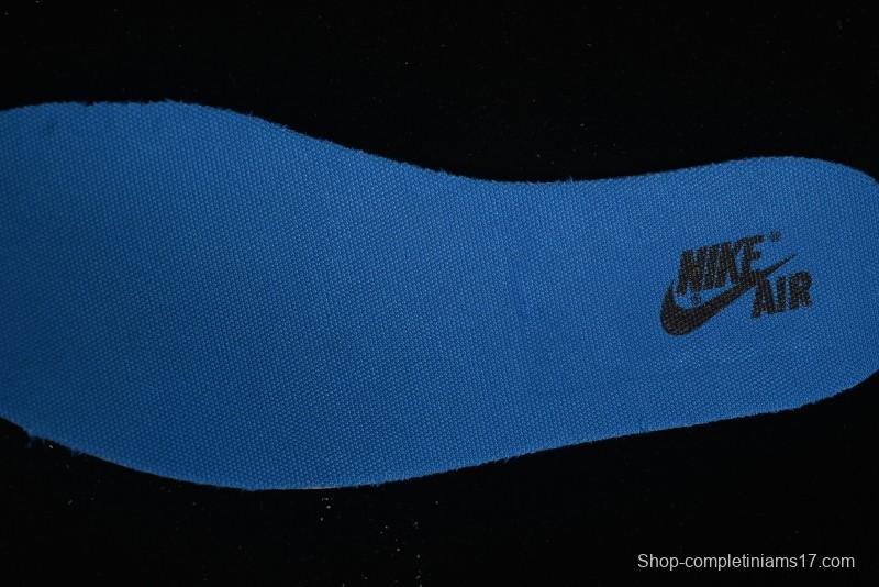 Nike Travis Scott x Fragment Design x Air Jordan 1 Low OG SP AJ1 Bape Collaboration - Crocodile Leather Black White Blue Low Top Casual Sneakers - XZ2828-001