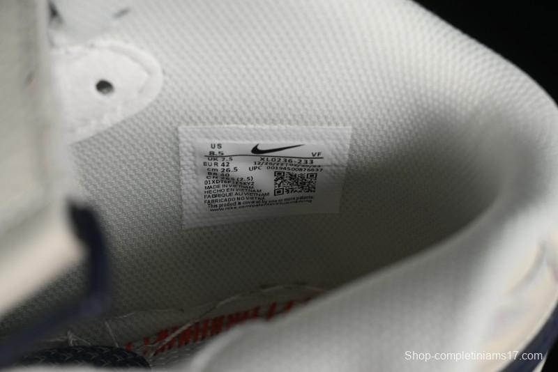 Nike Air Force 1 '07 Mid Deep Blue Two-Tone Sole Mid-Top Casual Sneakers with Reflective Stars - XL0236-233