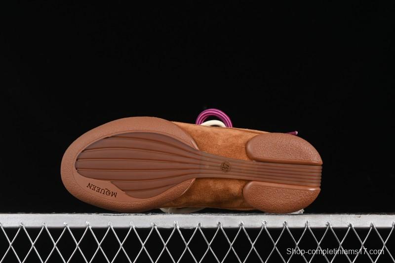 Alexander McQueen Flexion Retro Sneakers in Brown/Suede with Anatomical Design - 2024s
