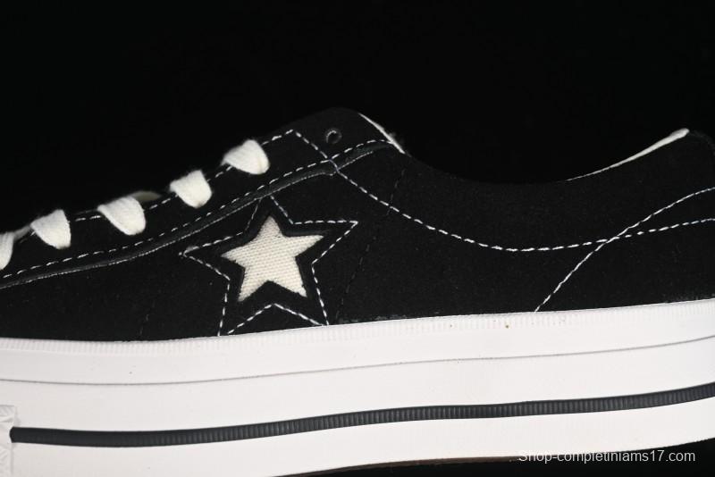 Converse One Star J Vtg Suede Low-Top Casual Sneakers in Retro Black and White - M.C3