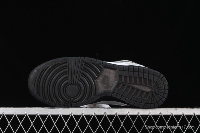 Nike Dunk Low "Glitter Swoosh" Light Silver SB Low-Top Casual Skate Shoes - HQ3462-191