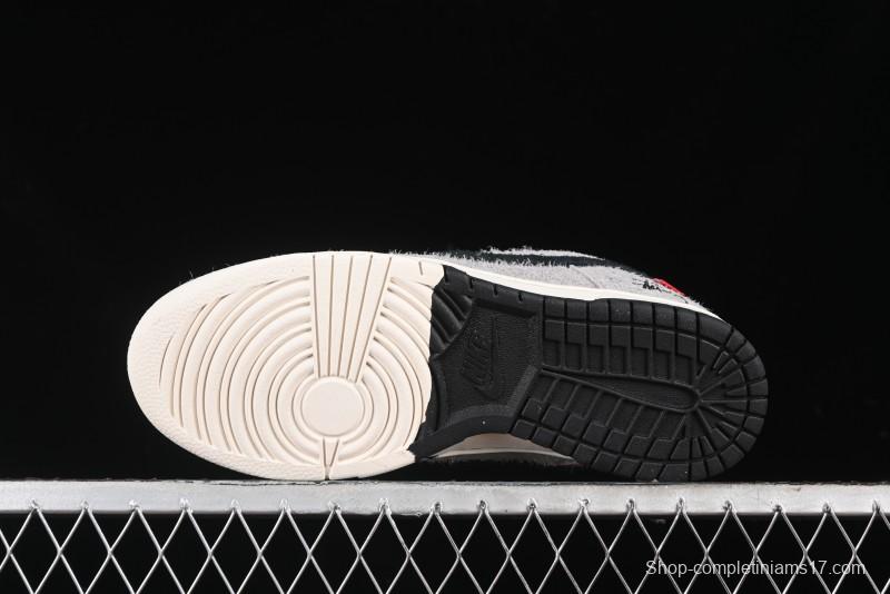 Nike SB Dunk Low Stussy Series - Battle Grey Black Hook Anniversary High-End Custom Low-Top Casual Skate Shoes - MM1089-027