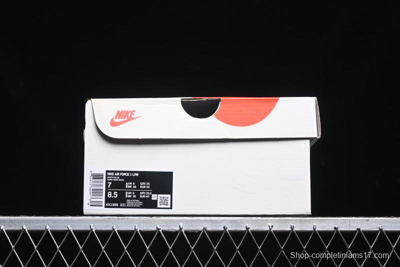 Nike Air Force 1 '07 Low The North Face Collaboration - Blue Floral Swoosh Casual Sneakers - KK1988-021