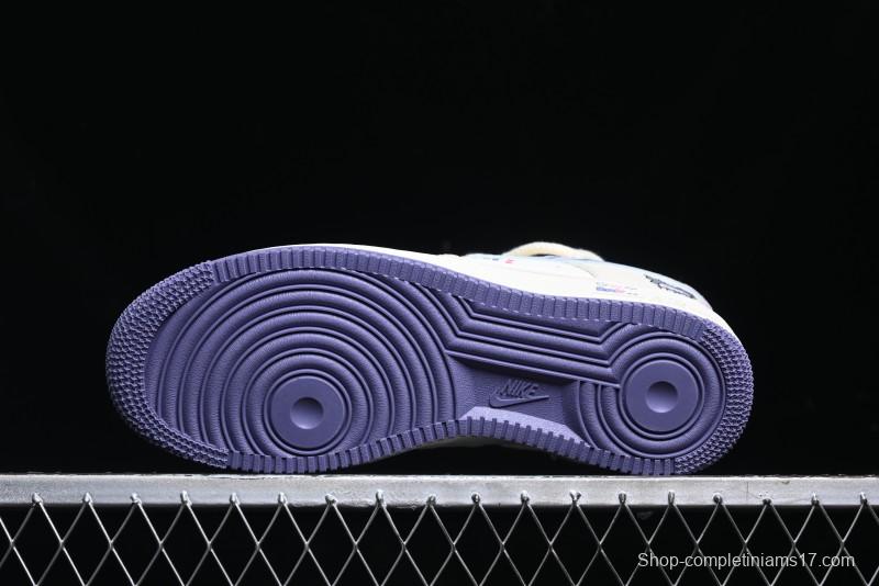 Nike Air Force 1 Low Kuromi Casual Sneakers with Lace-Up Design - BD7701-220