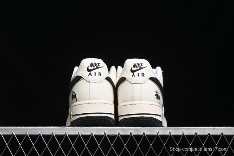 Nike Air Force 1 '07 Low Stussy Collaboration - Black Sail Metallic Silver - XZ3328-506