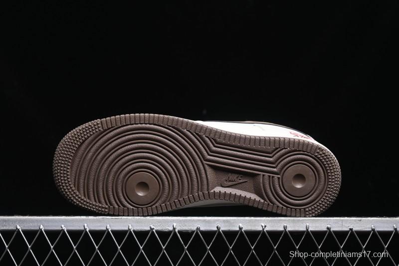 Nike Air Force 1 '07 Low Stone Island x Supreme Collaboration - Beige Brown Swoosh Casual Sneakers - BB1616-306