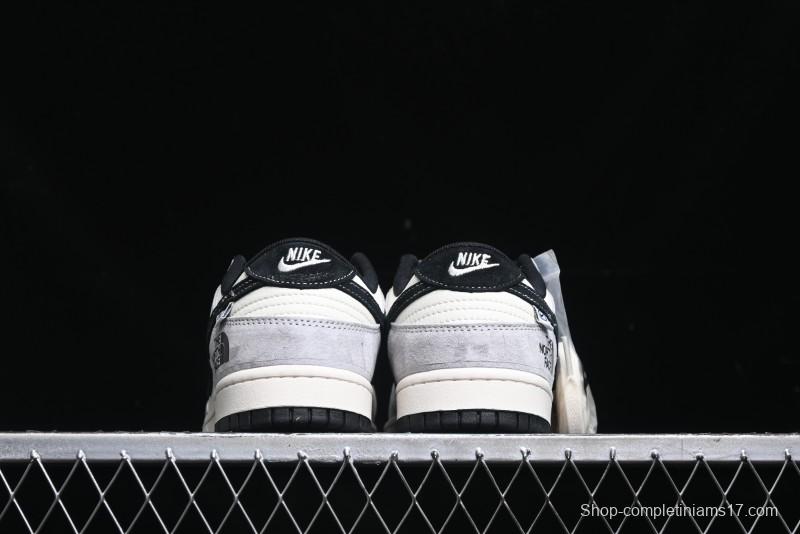 Nike SB Dunk Low The North Face Collaboration - Grey Black Double Swoosh Anniversary Custom Low-Top Casual Skate Shoes - XX3168-108