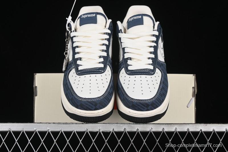 Nike Air Force 1 '07 Low Supreme Casual Sneakers in White-Blue Shadow - KK1988-009