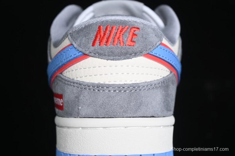 Nike SB Dunk Low Supreme Collaboration Anniversary Custom Low-Top Casual Skate Shoes - KK1333-010