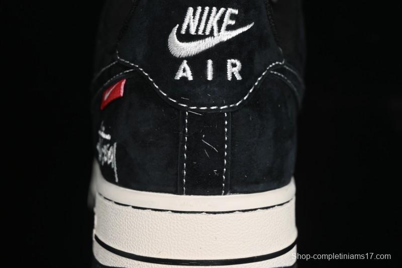 Nike Air Force 1 '07 Low Stussy Collaboration - Black/Red Label Low-Top Casual Sneakers - SJ6698-008