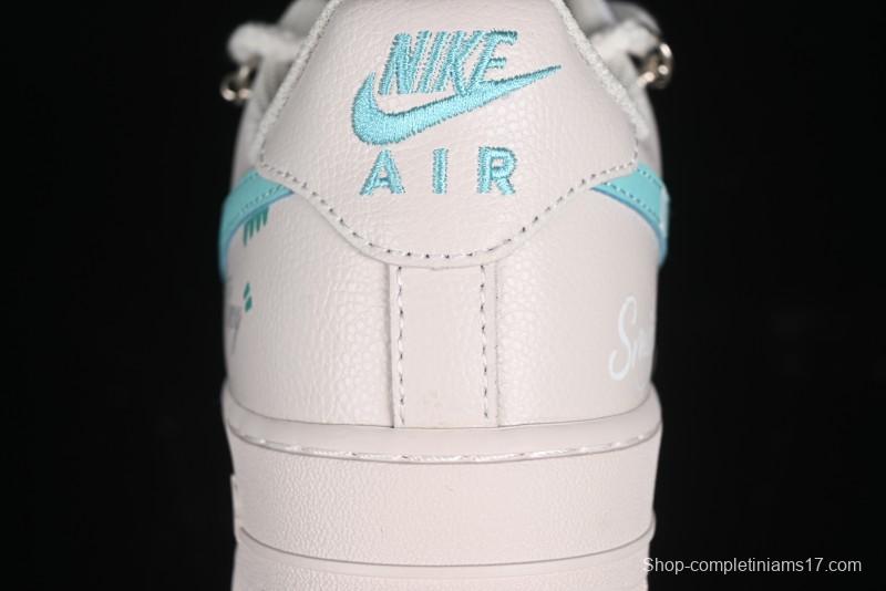 Nike Air Force 1'07 Low "Keep Smile" Casual Lace-Up Sneakers - DZ1328-112