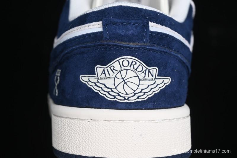 Nike Air Jordan 1 Low OF Collaboration - Premium Custom Retro Basketball Shoes in Blue Grey - DM9188-003