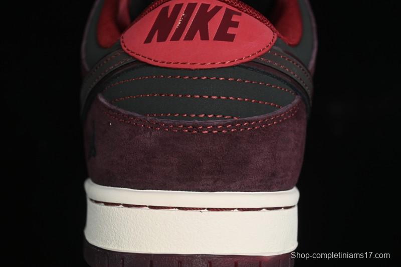 Nike SB Dunk Low Bordeaux Red Skate Shoes Collaboration with Riot Skateshop - FZ1289-200