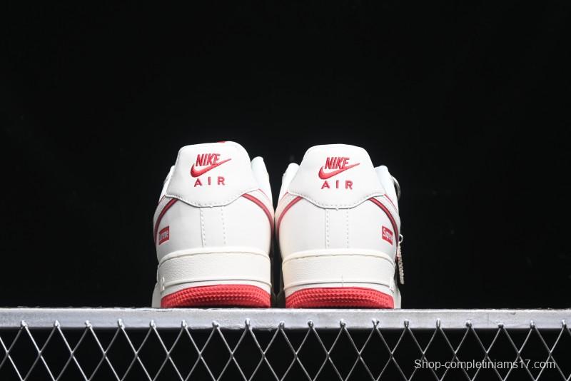 Nike Air Force 1 '07 Low Supreme Casual Sneakers in White/Red - DF0188-011