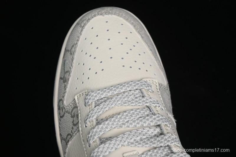 Nike SB Dunk Low Gucci Collaboration - Smoke Grey Sole Anniversary High-End Custom Low-Top Casual Skate Shoes - XX2025-802