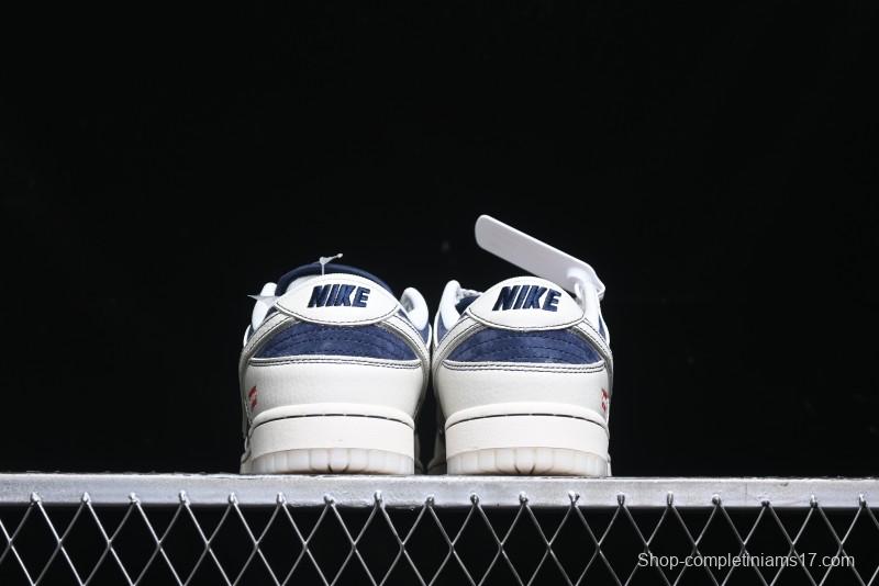 Nike SB Dunk Low Supreme Collaboration - White Blue with Crystal Outsole Anniversary High-End Custom Low-Top Casual Skate Shoes - XS1086-002