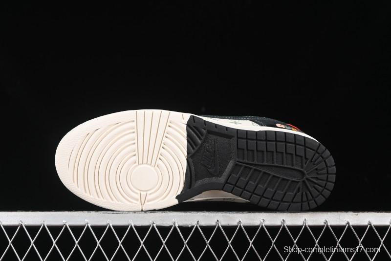 Nike SB Dunk Low Gucci Collaboration - Small Bee Series Black Hook Anniversary High-End Custom Low-Top Casual Sneakers - MM1089-030