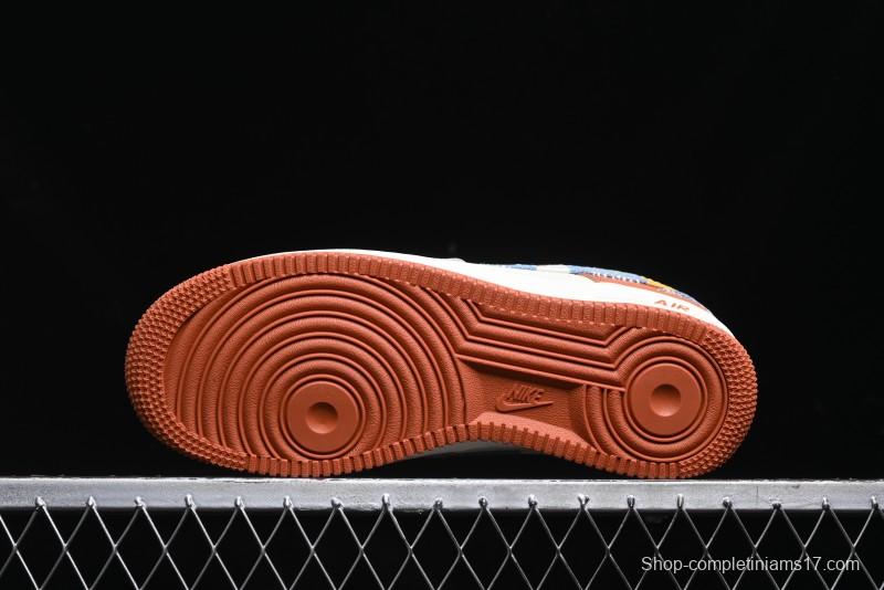 Nike Air Force 1 '07 Low Stussy Collaboration - Grey Brown Flyknit Low-Top Casual Sneakers - KK1988-025