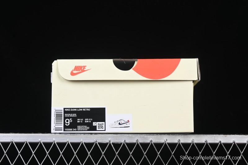 Nike SB Dunk Low Stussy Anniversary Edition High-End Custom Sneakers with Lace-Up Design in Grey White and Navy - YX5066-240