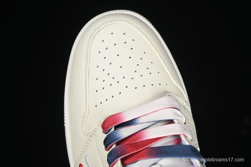 Nike Air Jordan 1 Low AJ1 Gucci Collaboration Beige Blue Swoosh Retro Basketball Shoes - FC1688-198