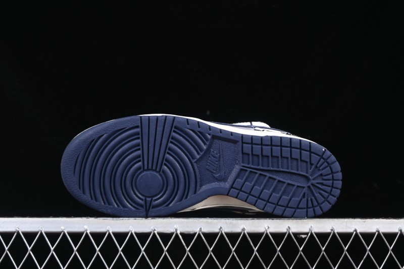 Nike SB Dunk Low Stussy Collaboration Anniversary Custom Low-Top Casual Sneakers with Strap in Beige Grey and Navy - YX5066-236