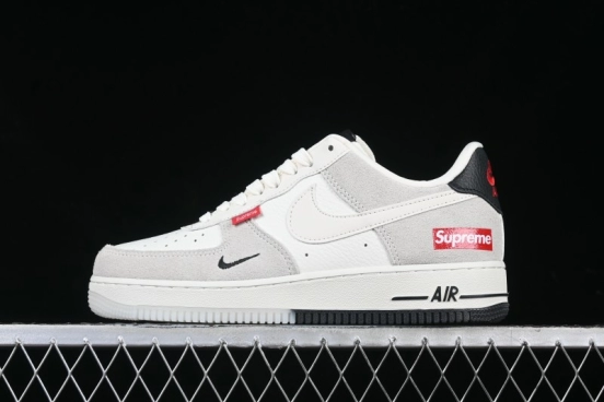 Nike Air Force 1 '07 Low Supreme Collaboration - Beige Grey Woven Label Casual Sneakers - CH6336-517