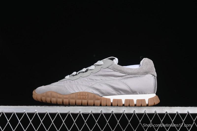 Miu Miu Suede Round Toe Lace-Up Low Top Women's Casual Shoes - 99D4