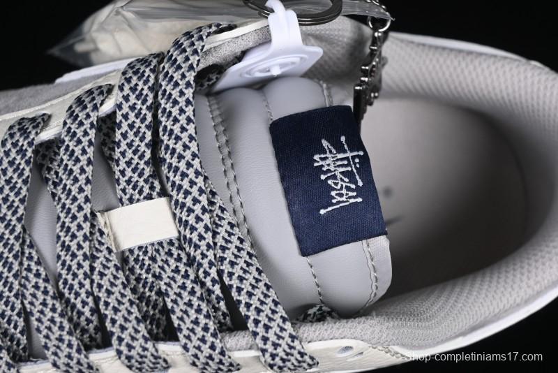 Nike SB Dunk Low Stussy Collaboration Beige Grey Print Grey Swoosh Anniversary Custom Low-Top Casual Skate Shoes - DM6868-009