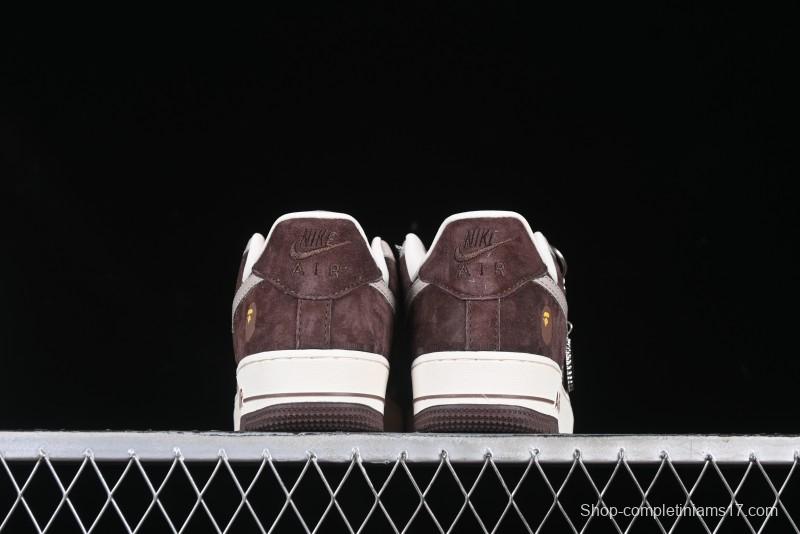 Nike Air Force 1 '07 Low BAPE Collaboration Grey Green Brown Low-Top Casual Sneakers - KK1988-039