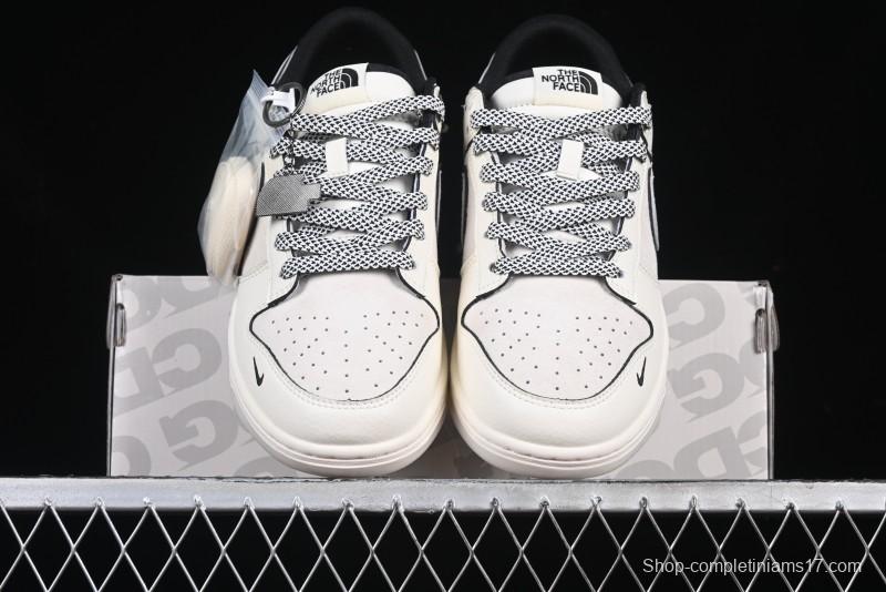 Nike SB Dunk Low The North Face x CDG Triple Collaboration Black Letter Grey Swoosh Anniversary Custom Low-Top Casual Skate Shoes - DM6868-029