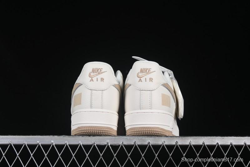 Nike Air Force 1 '07 Low QR Code Metallic Gold Star Sneakers Low-Top Casual Shoes - CU1836-965