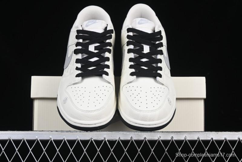 Nike SB Dunk Low Stussy Collaboration Barcode Embroidery Grey Hook Anniversary Custom Low-Top Casual Skate Shoes - DJ2024-054