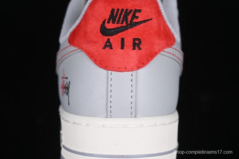 Nike Air Force 1 '07 Low Stussy Lunar New Year Snake Limited Edition Grey Snake Low-Top Casual Sneakers - DM6688-027