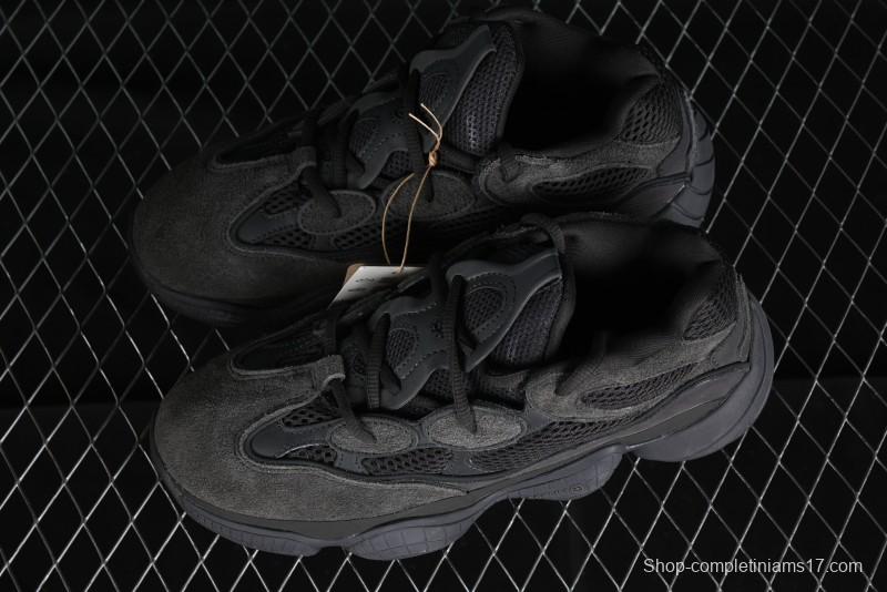 Adidas Yeezy 500 Black Casual Running Shoes - F36640