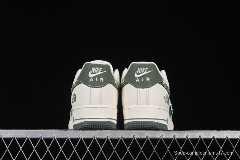 Nike Air Force 1 '07 Low The North Face Collaboration Beige Green Mini Swoosh Casual Sneakers - KK1988-043