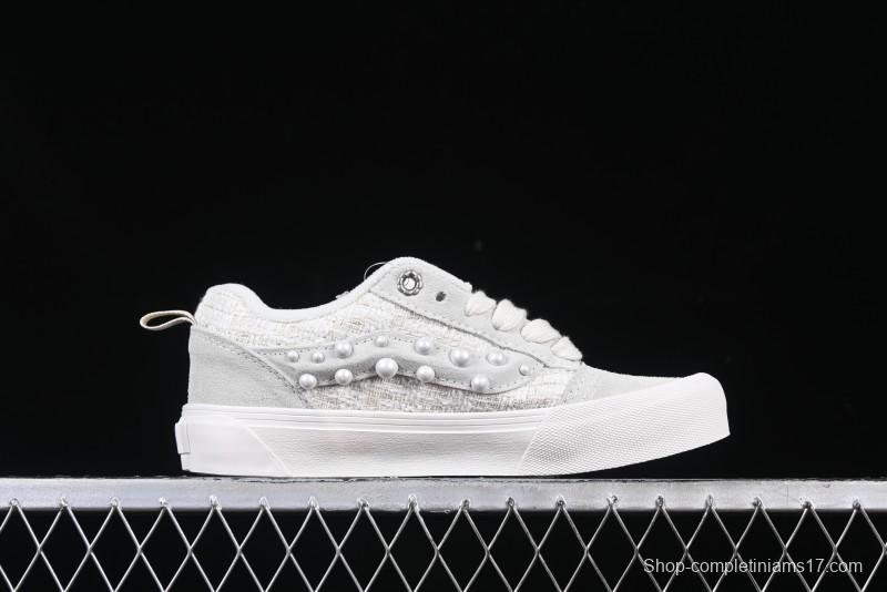 Vans Knu Skool Pearl White Chunky Sneakers with D-Ring Lacing System - VN000D22QC5