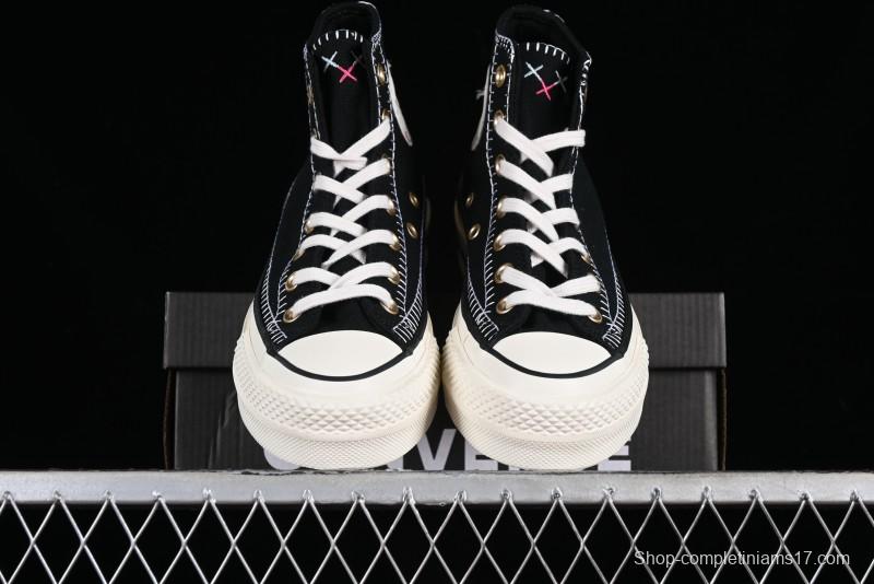 Converse All Star Lift Platform Sneakers with Daisy Stitch Detail - A08731C