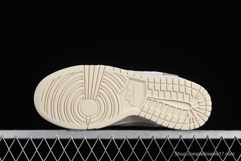 Nike SB Dunk Low Gucci Collaboration - Silver White Pattern Anniversary High-End Custom Low-Top Casual Sneakers BB9676-312