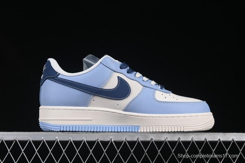 Nike Air Force 1 '07 Low Stussy Collaboration Dual-Tone Sky Blue Low-Top Casual Sneakers - XS1958-516