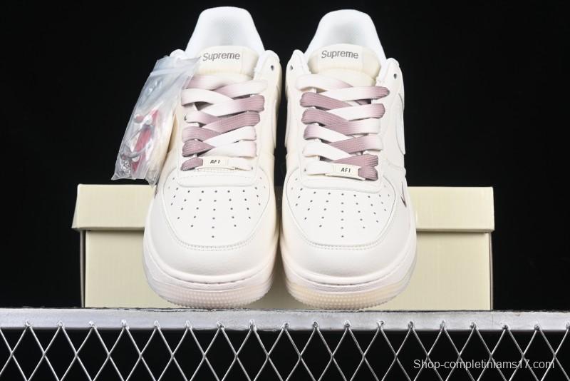 Nike Air Force 1 '07 Low Supreme Collaboration - Beige/Brown Colorway Low-Top Casual Sneakers BB7577-215