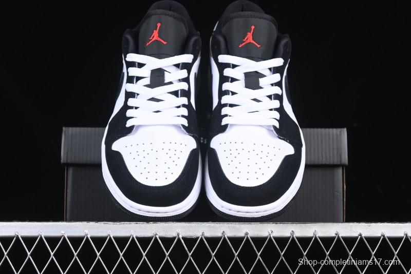 Nike Air Jordan 1 Low Retro Casual Sneakers with Black Swoosh - HF3148-106